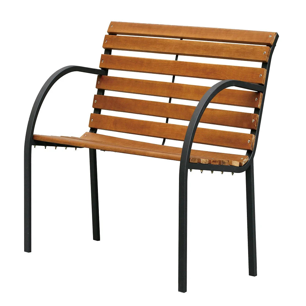 Parkside Classic Garden Bench – Iron & Natural Wood Series