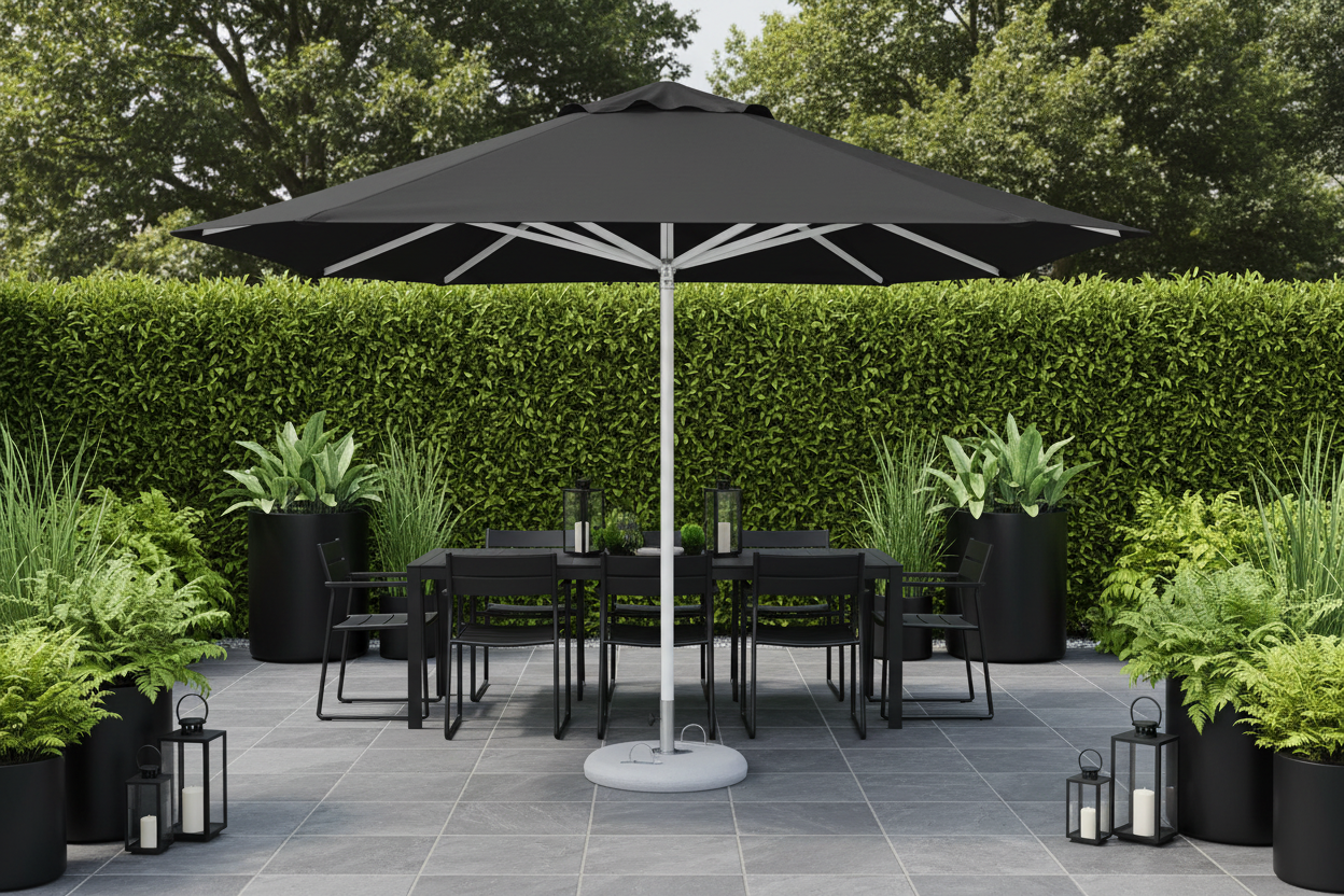 4M All Steel Weather Proof Umbrella - Heavy Duty Canvas
