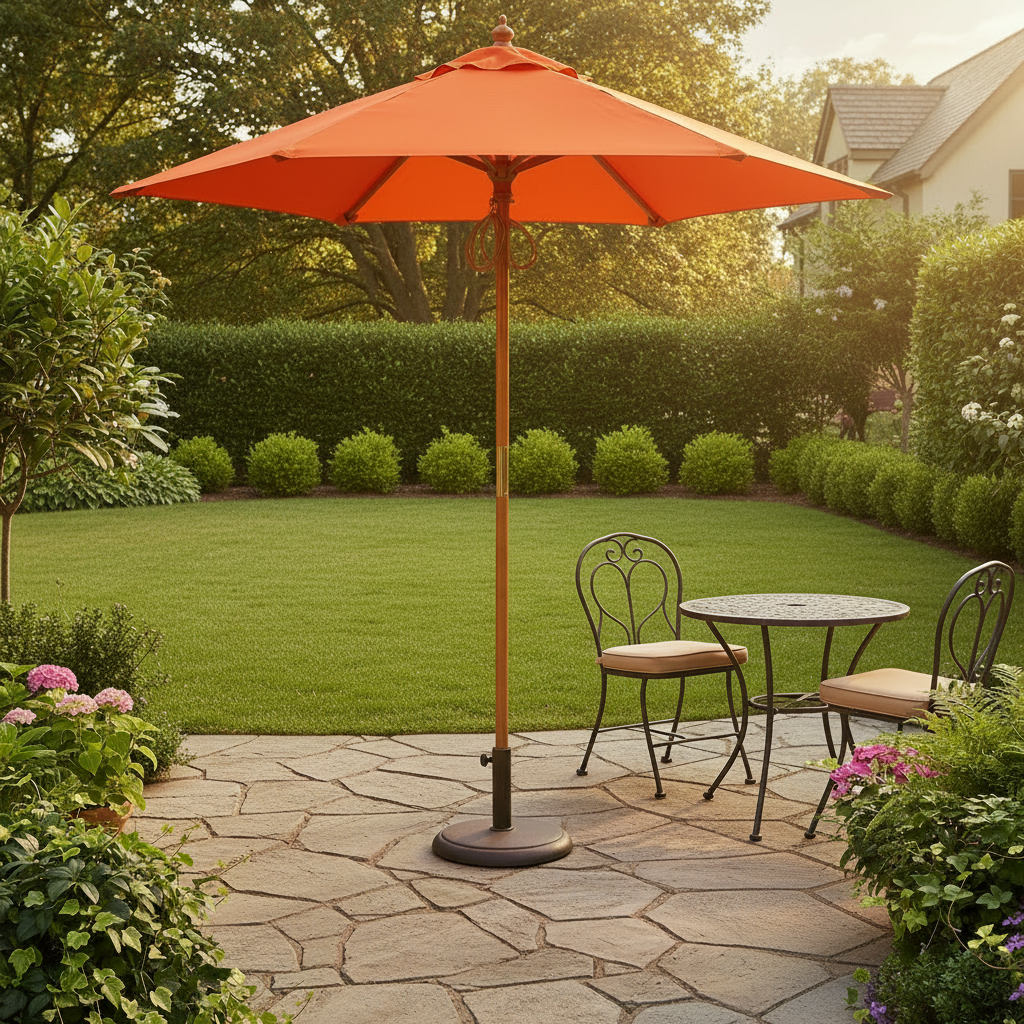 4M Classic Beechwood Outdoor Umbrella – Heavy Duty Canvas – Nuri Outdoor